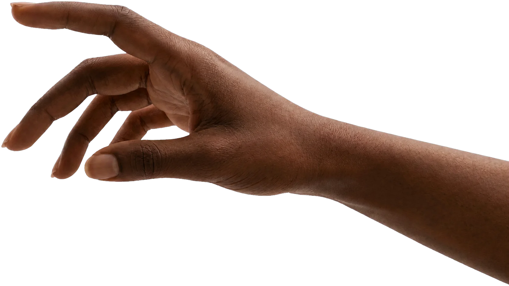 A human hand reaching toward an intelligent system
